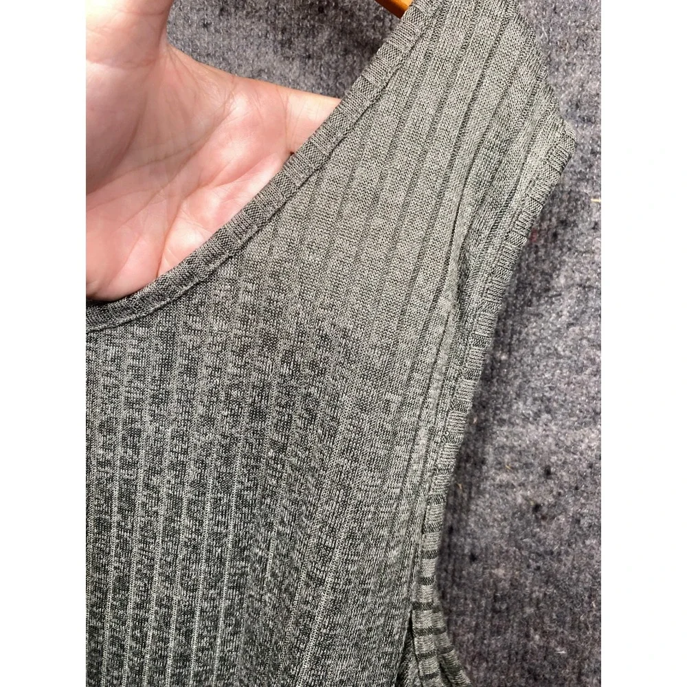 Woman Within Olive Green Ribbed Knit Wide Leg Sleeveless Jumpsuit Plus Size 5X